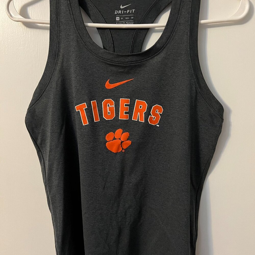 Women's Nike Anthracite Clemson Tigers Arch & Logo Tank Top - Size XS